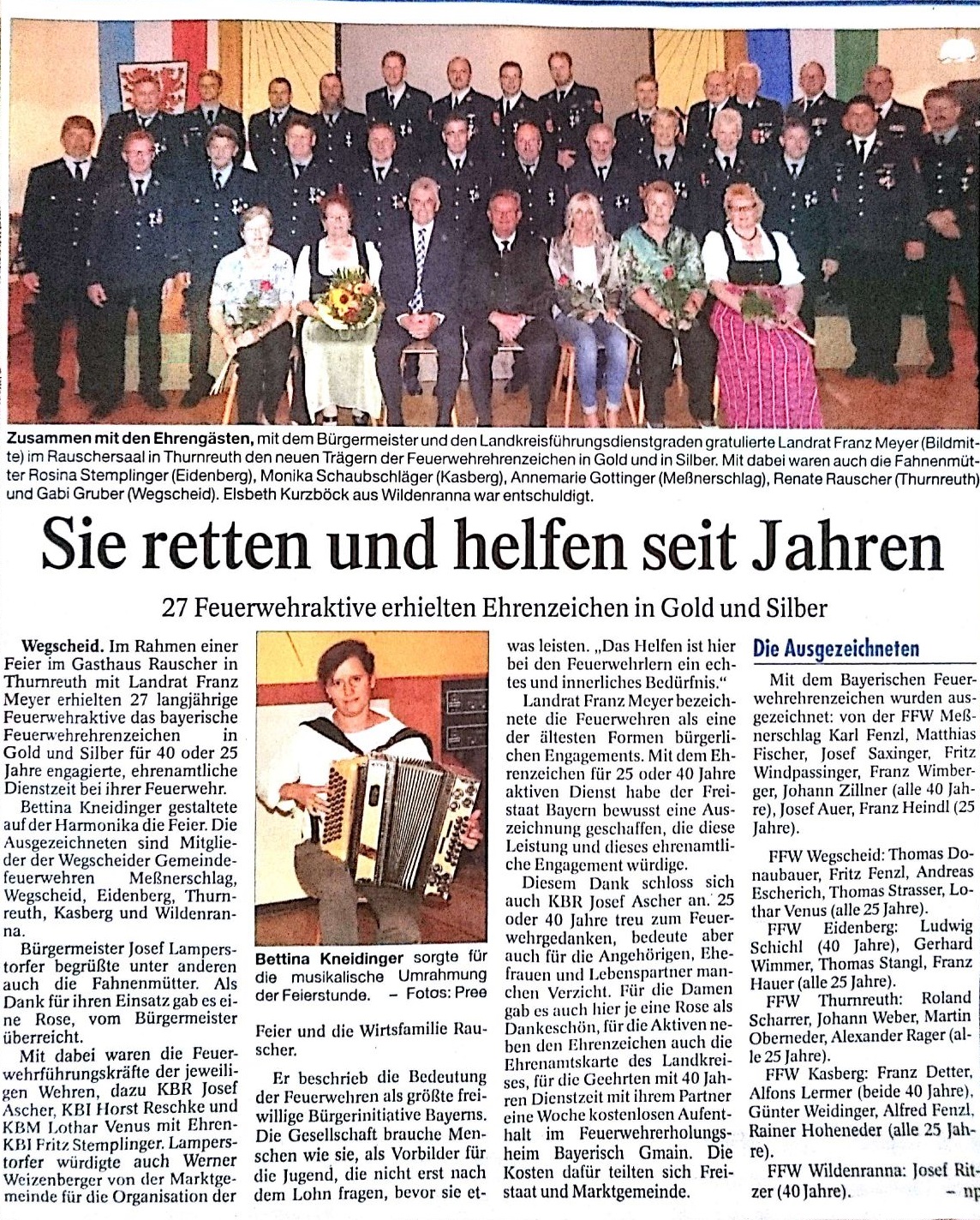 Passauer Neue Presse vom Ehrenzeichenverleihung 2016